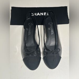Chanel Black and Transparent Women's Flats